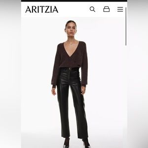 Aritzia Black Leather Pants